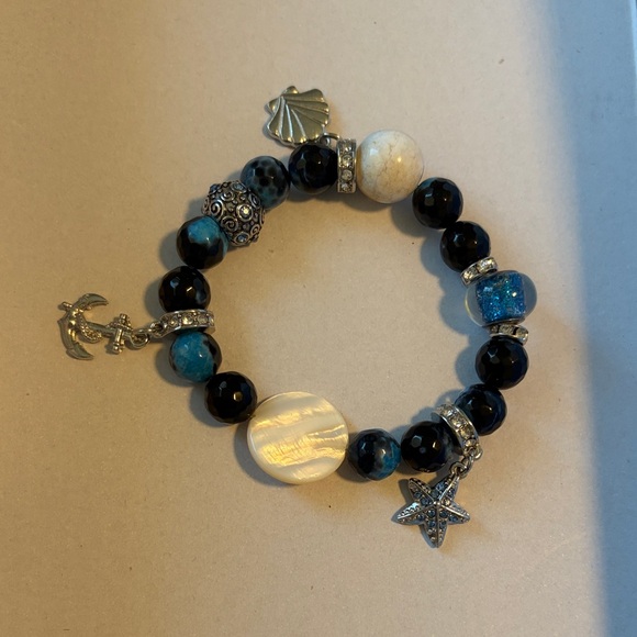 Jewelry - Handmade Ocean Themed Beaded Charm Bracelet